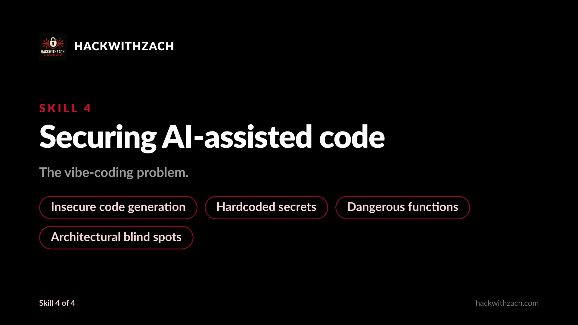 Pillar 4: Vibe Coding. Defensive pipeline against insecure AI-generated code.